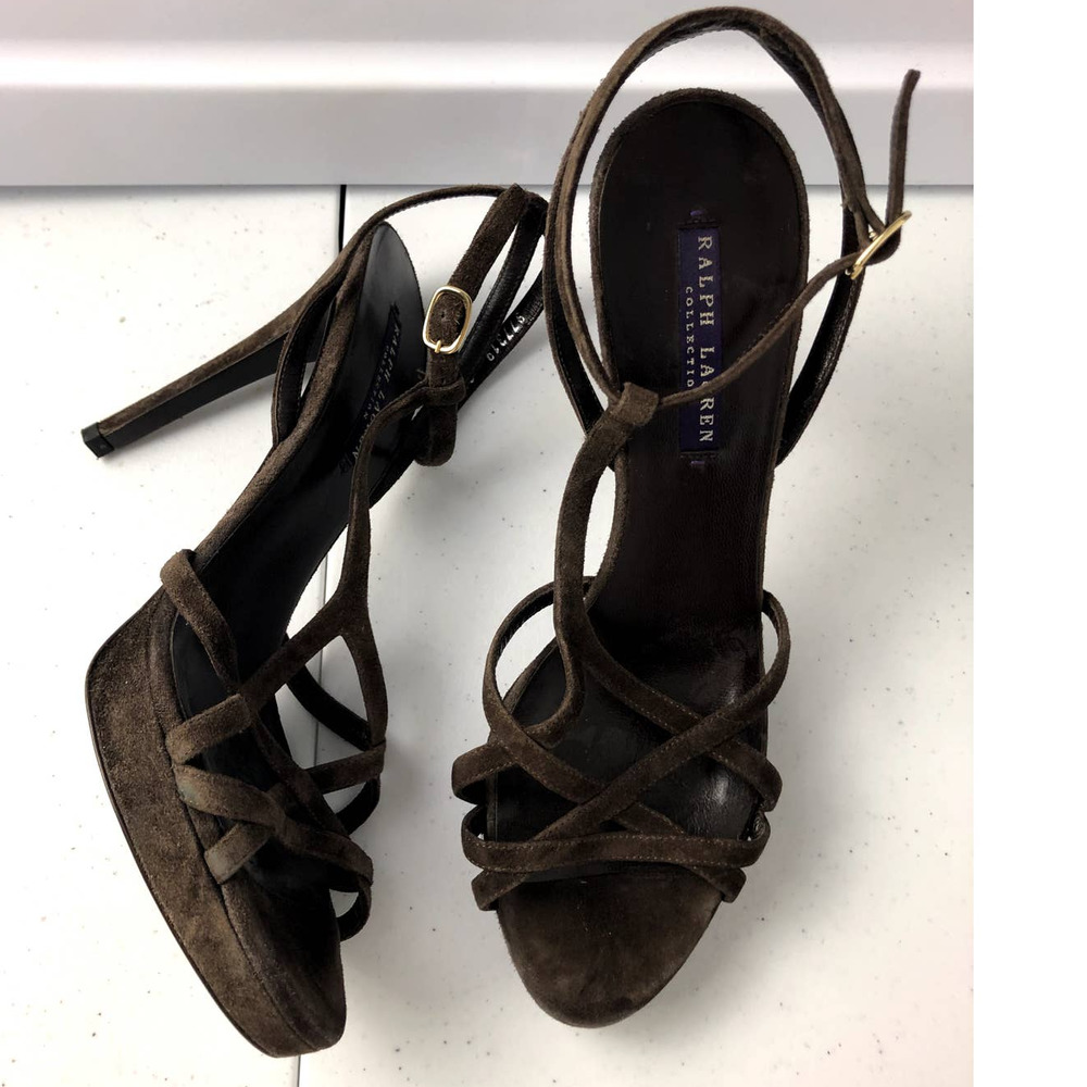 Ralph Lauren Purple Label Brown Strappy Sandals